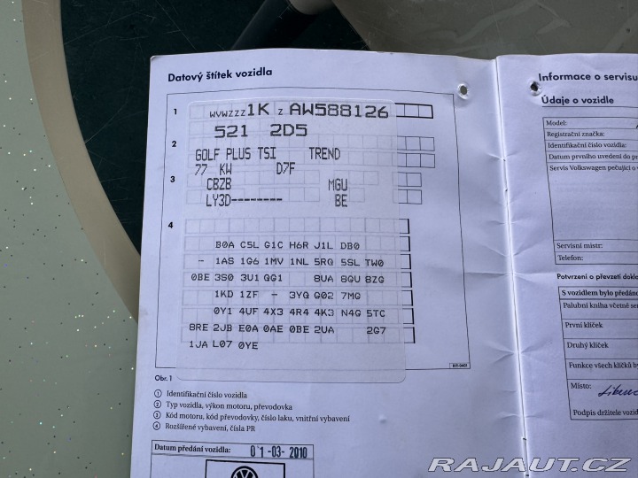 Volkswagen Golf Plus AUTOMAT 1,2 TSI ROZVODY 2010