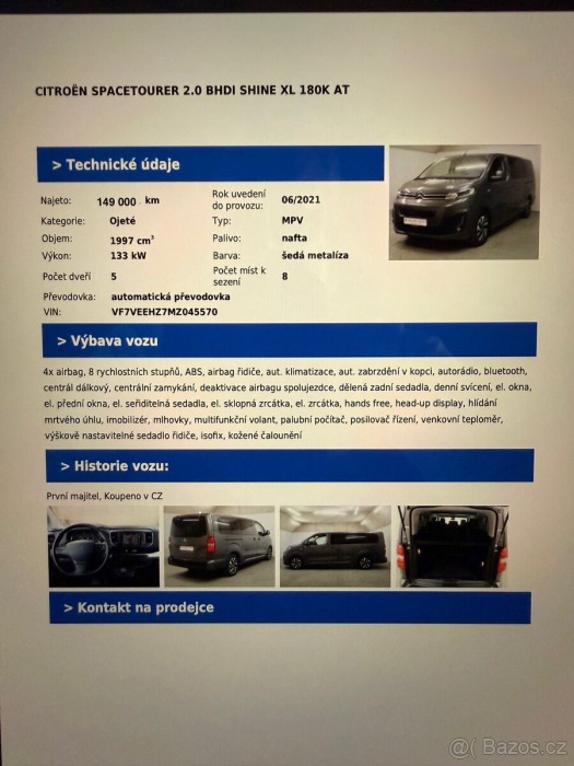 Citroën SpaceTourer 2,0 BHDI XL 180k AT ( D