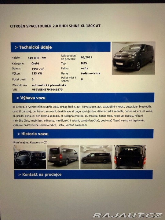 Citroën SpaceTourer 2,0   BHDI XL 180k AT ( D 2021