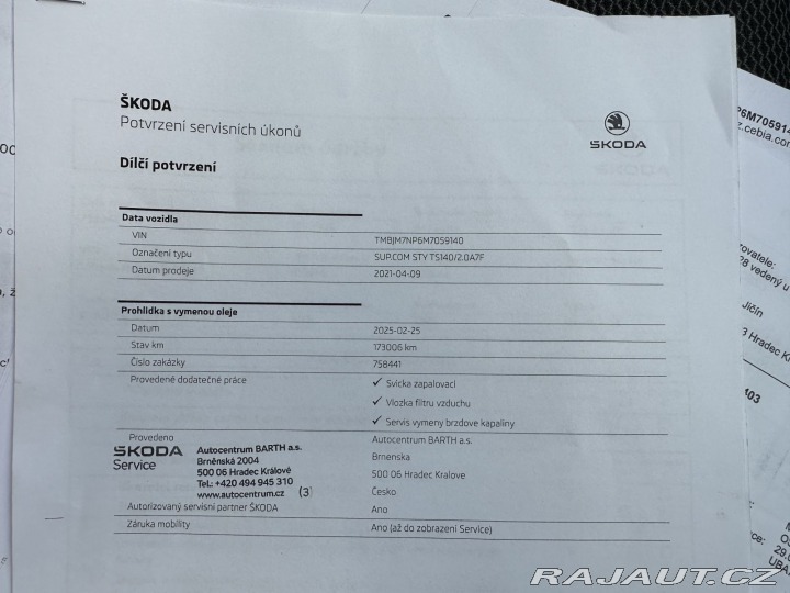 Škoda Superb 2,0TSI 140kW DSG STYLE TA 2021