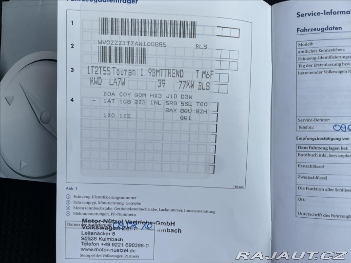 Volkswagen Touran 1,9 TDi 77kw FREESTYLE 2010