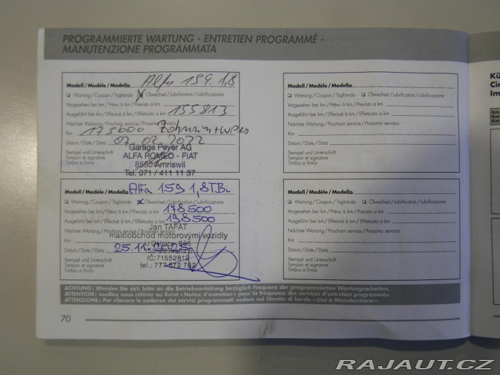 Alfa Romeo 159 SW 1,8TBi Ti REZERVACE 2009