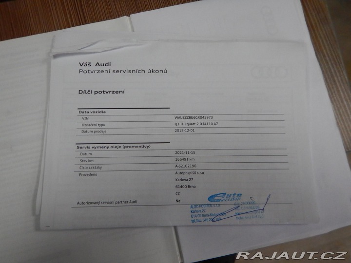 Audi Q3 2.0 TDI, ČR, S-TRONIC 2015