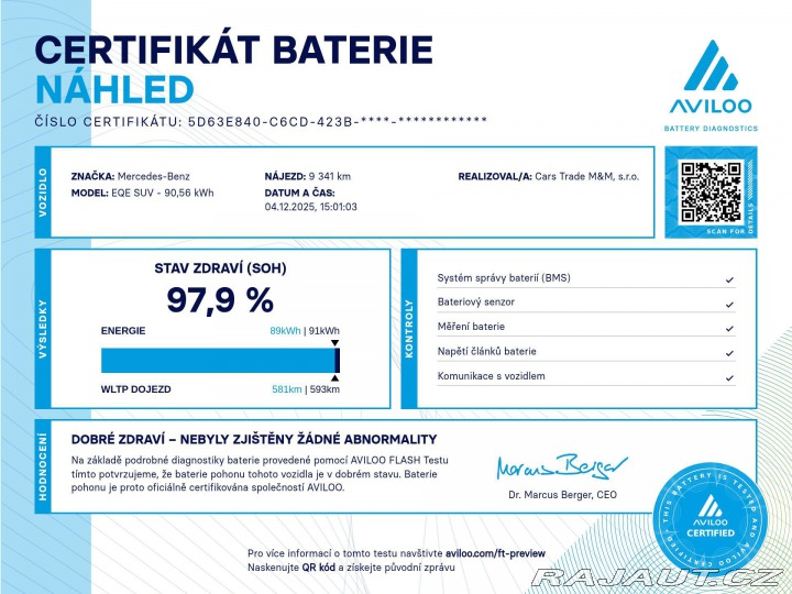 Mercedes-Benz EQE 350 4MATIC 98%SoH 2023