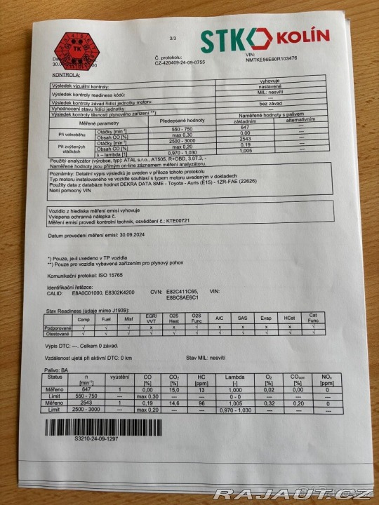 Toyota Auris 1,6 97 kW, původ Česká 1800
