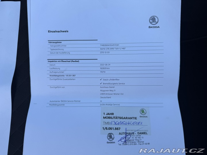 Škoda Rapid 1,2 TSI 81KW EDITION SPA. 2015