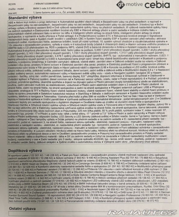 BMW 5 xdrive 235kw M sport G31 2018