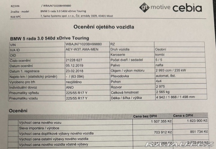 BMW 5 xdrive 235kw M sport G31 2018