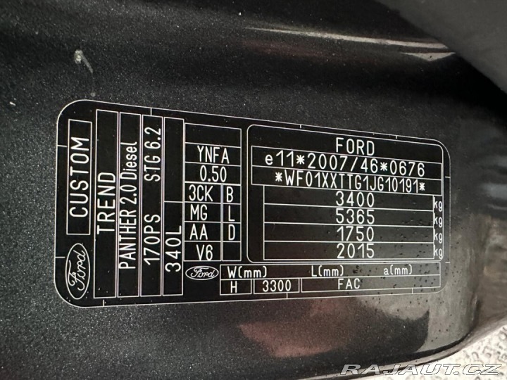 Ford Transit Custom 2.0Tdci 125kw 9-míst 2019