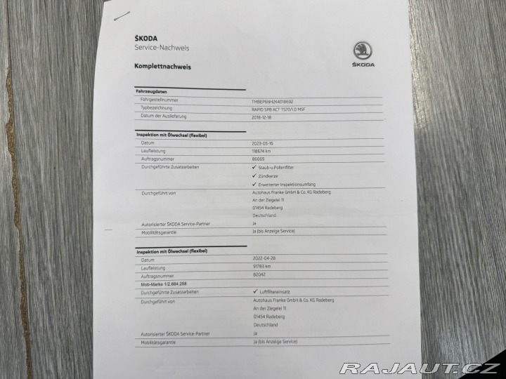 Škoda Rapid 1,0 TSI 70 KW NOVÉ BRZDY 2018