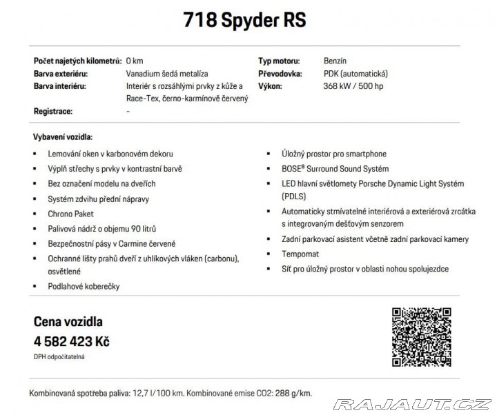 Porsche Cayman 718 Spyder RS 2025