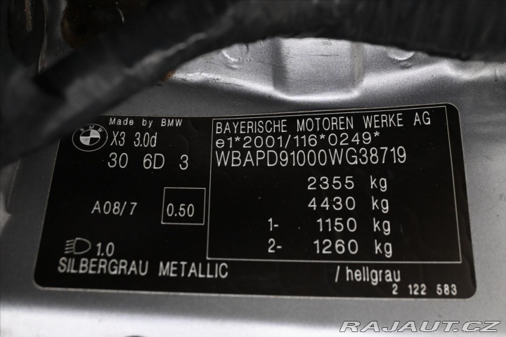 BMW X3 3,0 d xDrive 160 kW AT6 S 2007