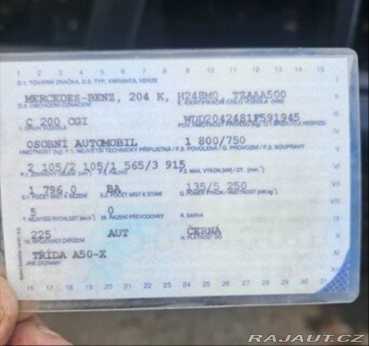 Mercedes-Benz C 1,8   135KW, C200,AUTOMAT 2010