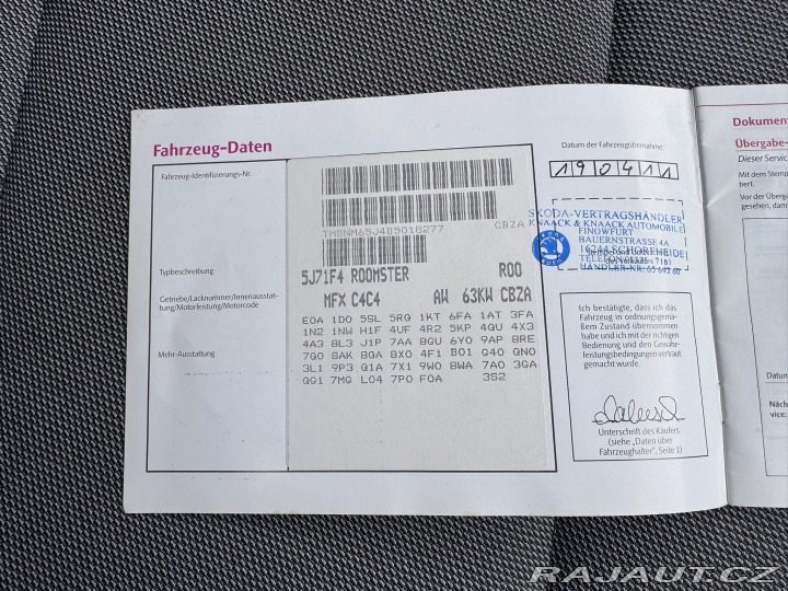 Škoda Roomster 1,2 TSI 63 KW STK SŠA 2011