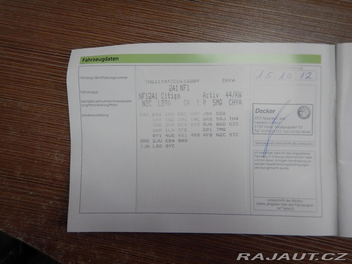 Škoda Citigo 1.0 MPI, SERVO 2012