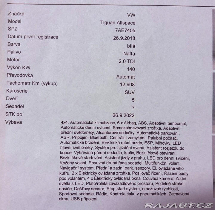 Volkswagen Tiguan 2,0   AllSpace R-line TDI 2018