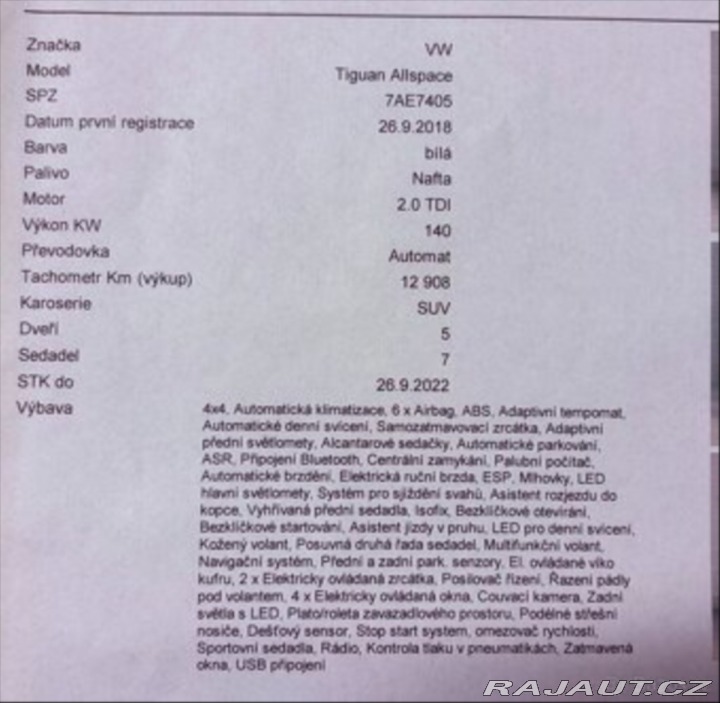 Volkswagen Tiguan 2,0   AllSpace R-line TDI 2018