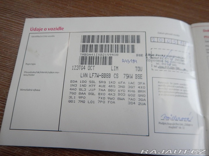 Škoda Octavia II 1.6i, 75 kW, ČR, 1. MA 2011