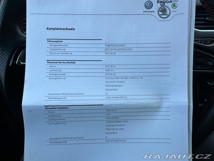 Škoda Octavia RS 2,0TSI 169kw 2016