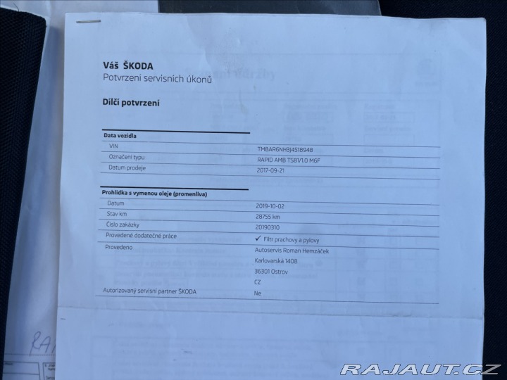 Škoda Rapid 1,0 TSi 81kw Ambition Taž 2017