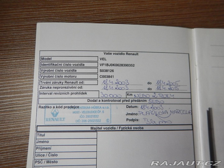 Renault Vel Satis 2.0 T, DIGIKLIMA, ČR, 2. 2003