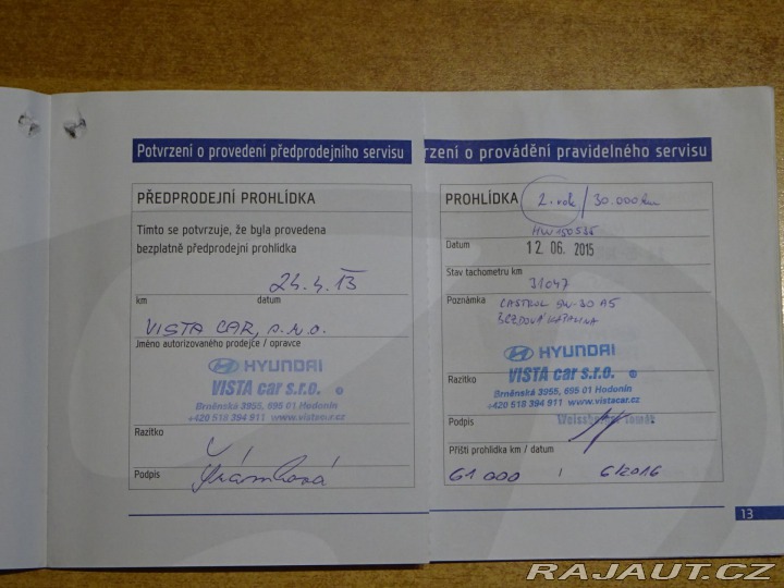 Hyundai i30 1.4i 73kW REZERVACE 2013