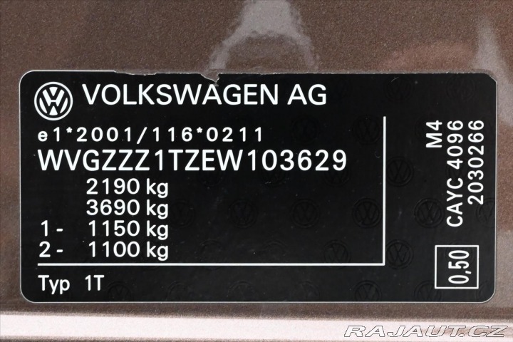Volkswagen Touran 1,6 TDI 77kW DSG Záruka a 2014