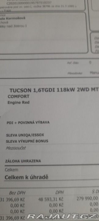 Hyundai Tucson 1,6   Podej auta 1800