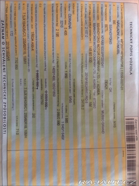 SsangYong Musso 2,2   Grand 1800