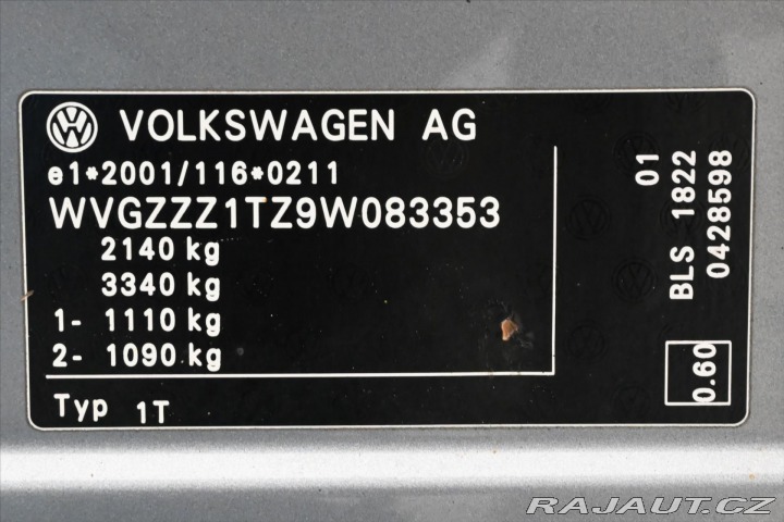 Volkswagen Touran 1,9 TDI 77 kW POJÍZDNÉ - 2009