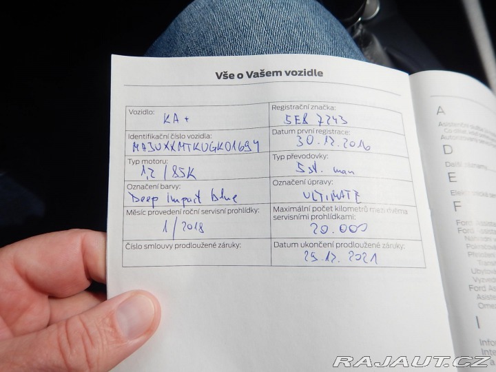 Ford Ostatní modely KA PLUS 1.2 Ti-VCT, KLIMA, ČR 2016