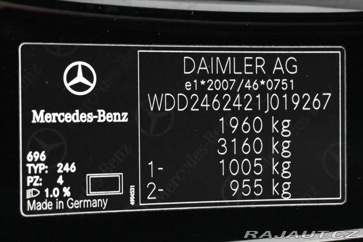 Mercedes-Benz B 1,6 B 180 BlueEFFICIENCY 2012