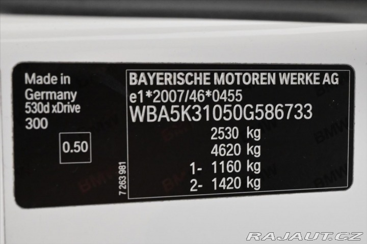 BMW 5 3,0 530d 190 kW xDrive M- 2016