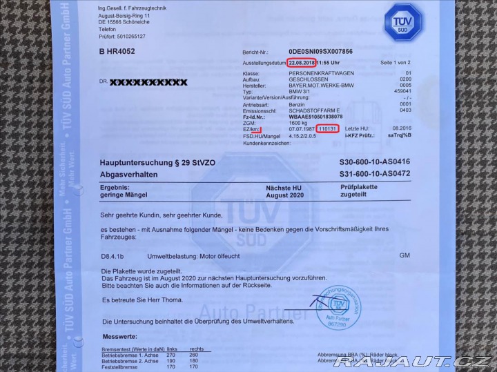 BMW 3 2.7 325e 114.450km! Plná 1987