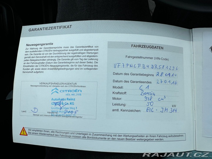 Citroën C1 1.0i 50kw 5- dveří 2014