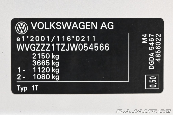 Volkswagen Touran 1,6 TDI 85kW Navi Senzory 2018