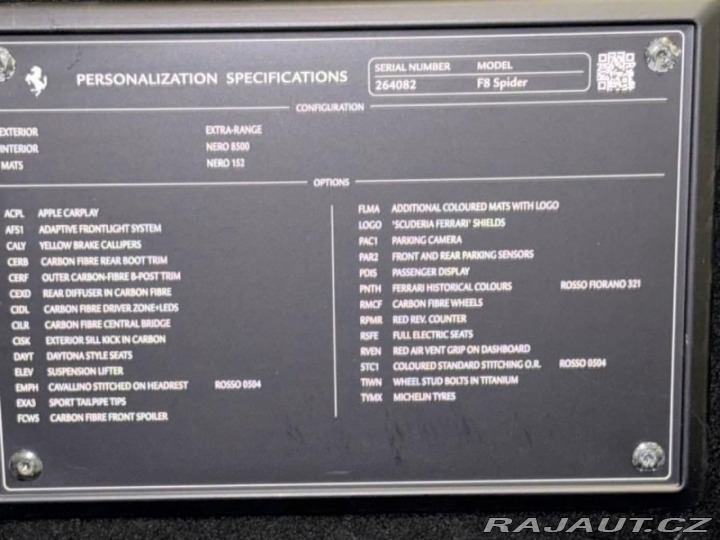 Ferrari F8 Spider Lift 2021