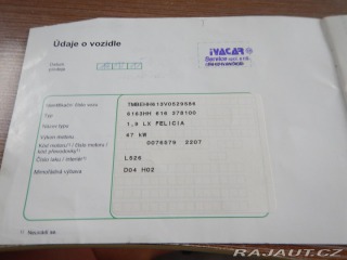 Škoda Felicia 1.9 D, ČR, EURO II 1997
