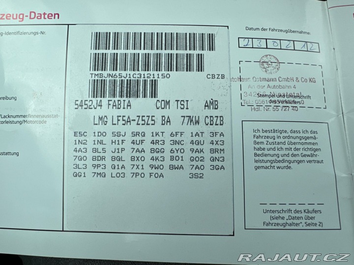 Škoda Fabia 1,2TSI 77KW Family 2012