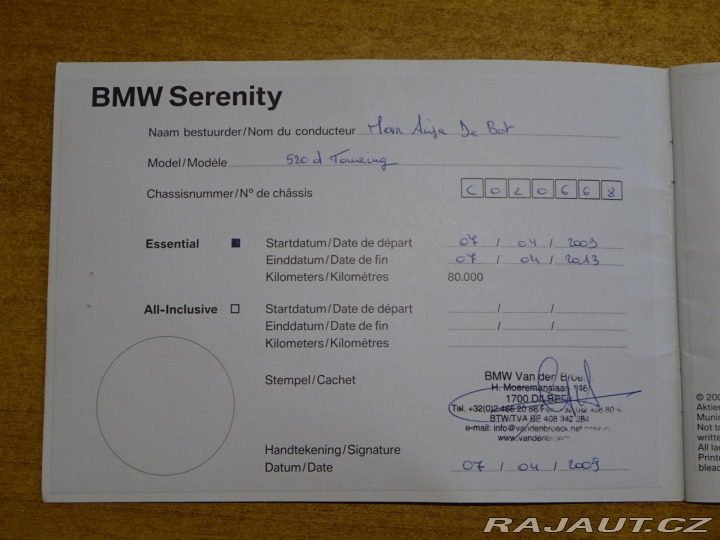 BMW 5 520d 120kW KŮŽE SERVIS 2009