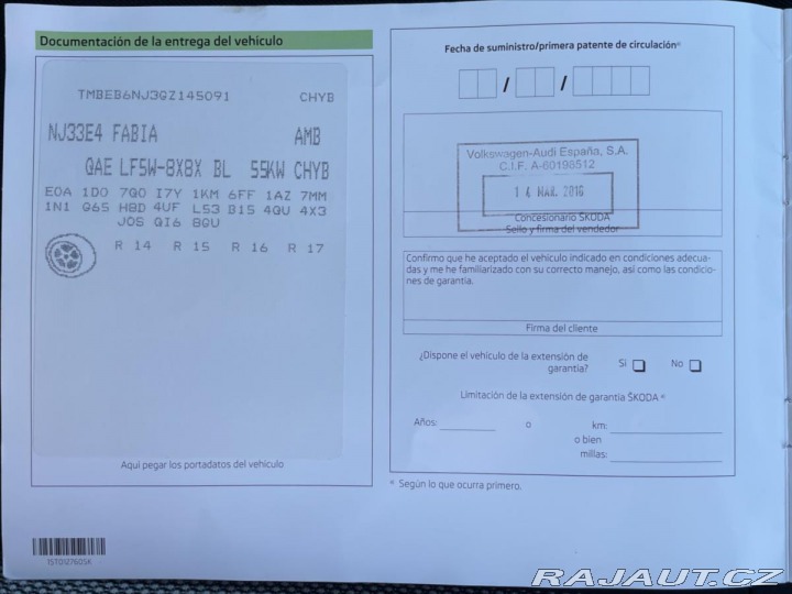 Škoda Fabia 1,0 MPi 55kW Klima*Tempom 2016