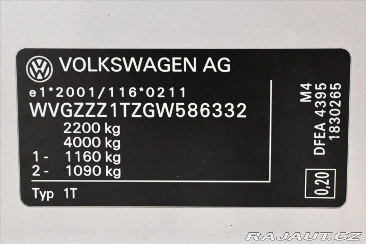 Volkswagen Touran 2,0 TDI 110kW DSG Záruka 2016