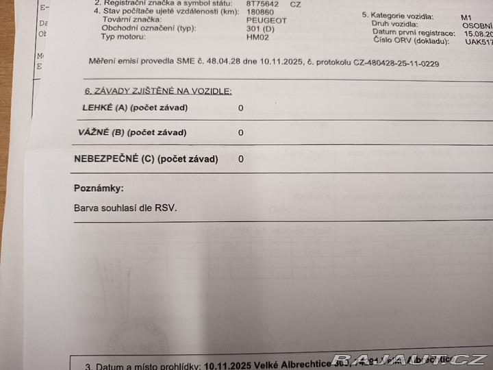 Peugeot 301 1,2i Active ČR 1majitel 2013