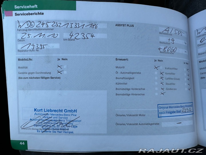 Mercedes-Benz B 1.7i 85kw 2008