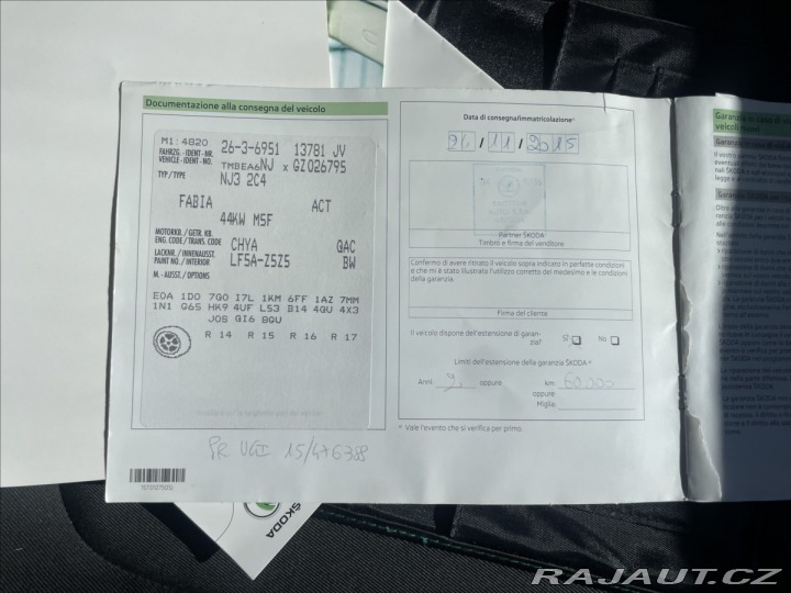 Škoda Fabia 1,0 MPi 44kw Klima Euro6, 2015