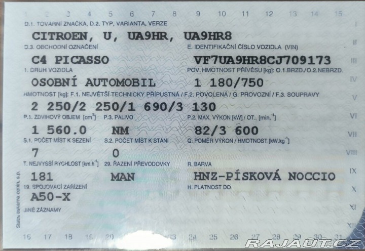 Citroën C4 Picasso 1,6   odpočet DPH 2012