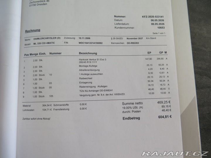 Mercedes-Benz M 320CDI,4MATIC,taž,2x kola 2006