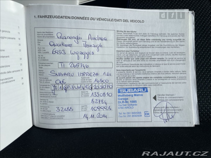 Subaru Impreza 1,6 i 84kw AWD Euro5 serv 2014