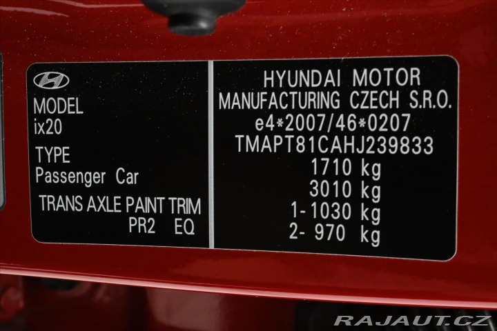 Hyundai ix20 1,4 66kW CVVT Manuál Záru 2016