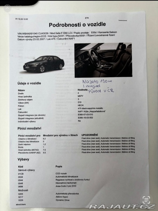 BMW 5 3,0 535d E60 lci black 2007